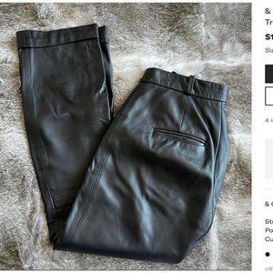 Other Stories Kick Flare Leather Trousers Womens Size 8